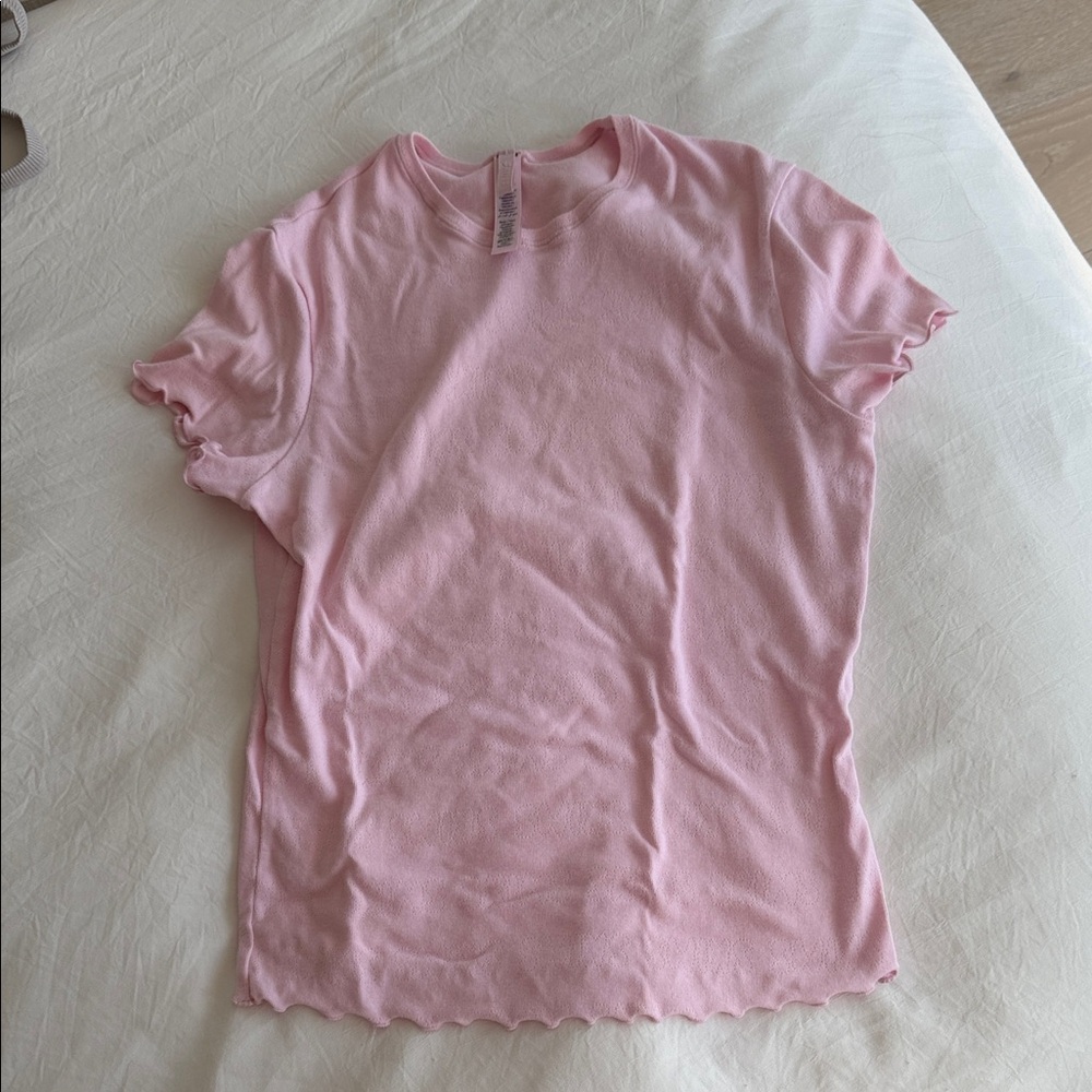 Skims LOGO POINTELLE T-SHIRT | CHERRY BLOSSOM